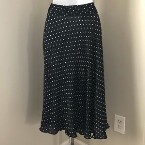 Jones New York Collection B&W Dot Flared Skirt Sz6